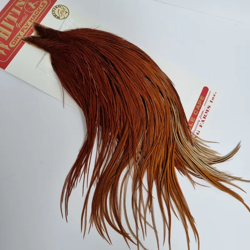 Whiting Gold Grade Rooster Cape in Natural Brown A Red Game-1